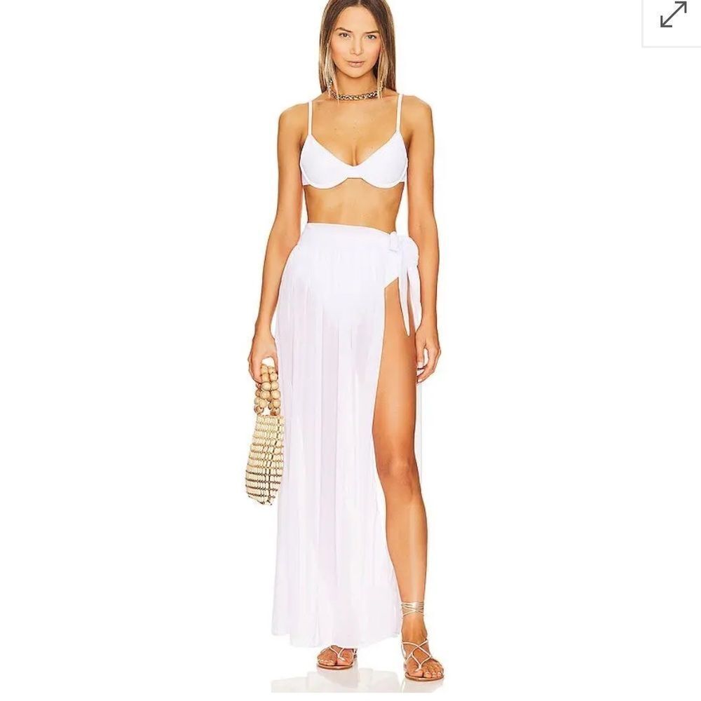 REVOLVE White Maxi Skirt with Side Slit